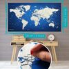 World Map XXL 130x70 cm Pin Board