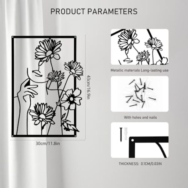YiYa 3-Pack Minimalist Metal Wall Art