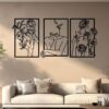 YiYa 3-Pack Minimalist Metal Wall Art