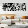 YiYa 4-Pack Minimalist Metal Wall Art
