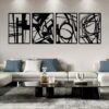 YiYa 4-Pack Minimalist Metal Wall Art