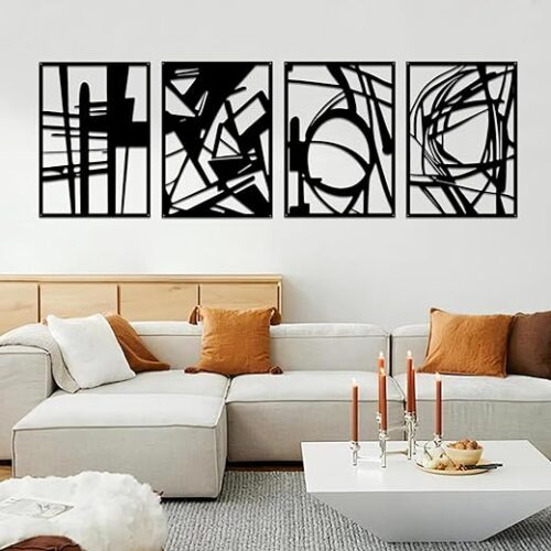 Yiya 4-Pack Minimalist Metal Wall Art